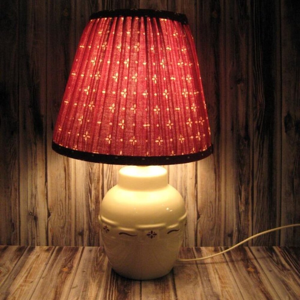 Longaberger Woven Traditions Red Lamp with Shade - Made in USA!
